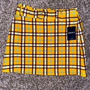 Plaid Mini Skirt with Buckell